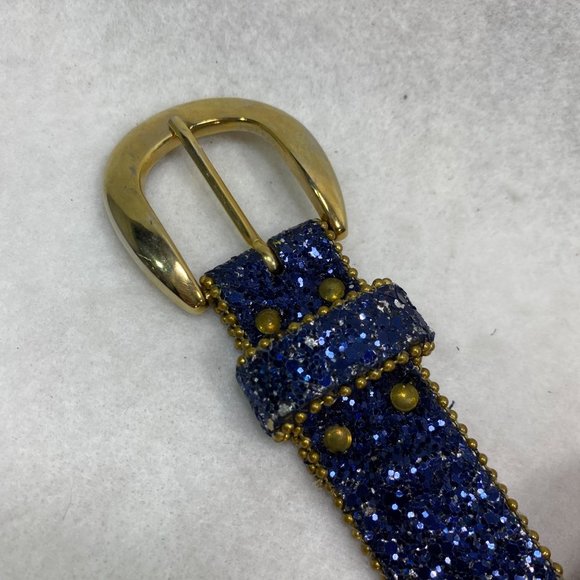 Vintage Elite Blue Glitter Start Studded Belt M main image 6